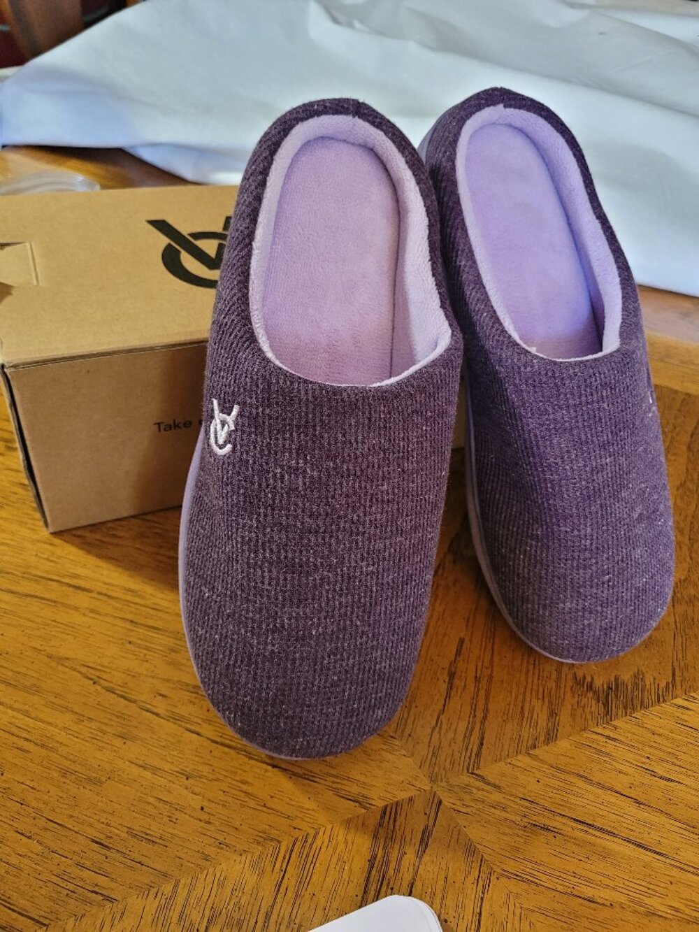 Vera Cosy Fatigue Free Purple Clog Slipper Size 11-12